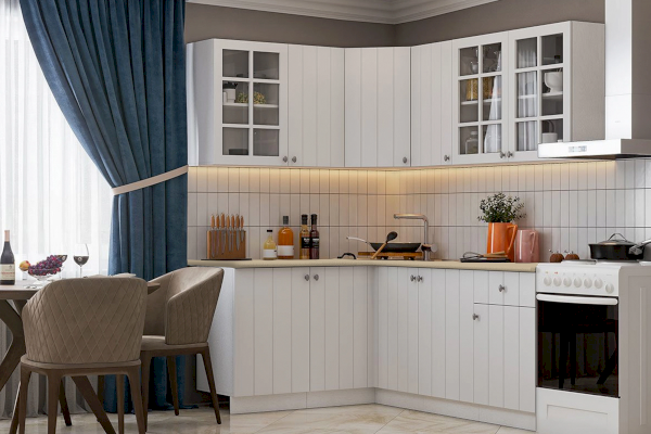 Угловой кухонный гарнитур Техно-1 1,4х1,8 м (Миф)